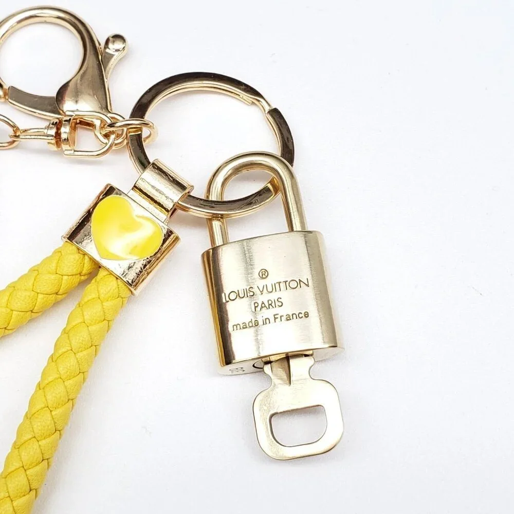 Authentic LV Gold Padlock & Key Set ✨ Luxury Bag Charm w/ Unbranded Keychain